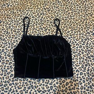 SHEIN Black Velvet Crop Top